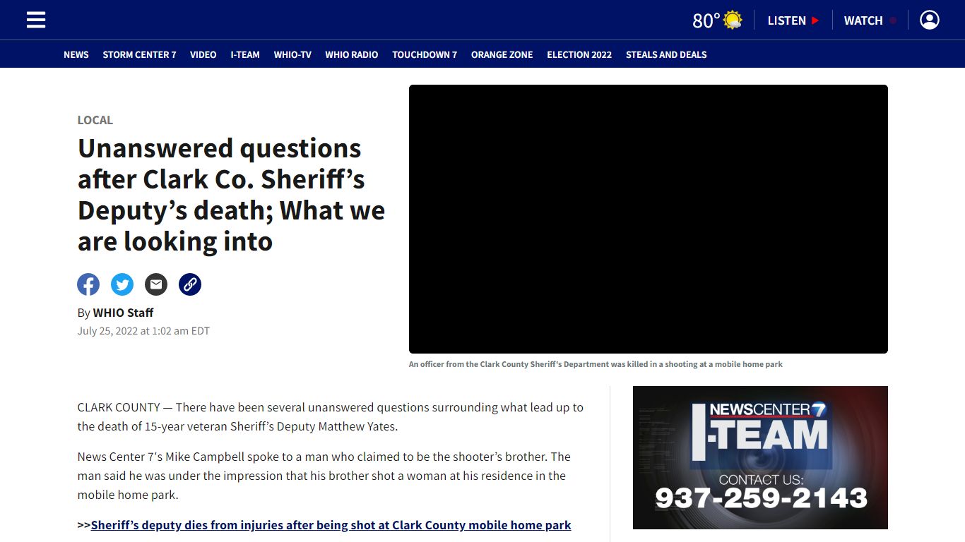 Unanswered questions after Clark Co. Sheriff’s Deputy’s ... - WHIO-TV